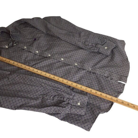 Cinch Mens LS Button Up Dress Shirt Purple White Diamond Sz XXL Western Rodeo - Picture 9 of 10